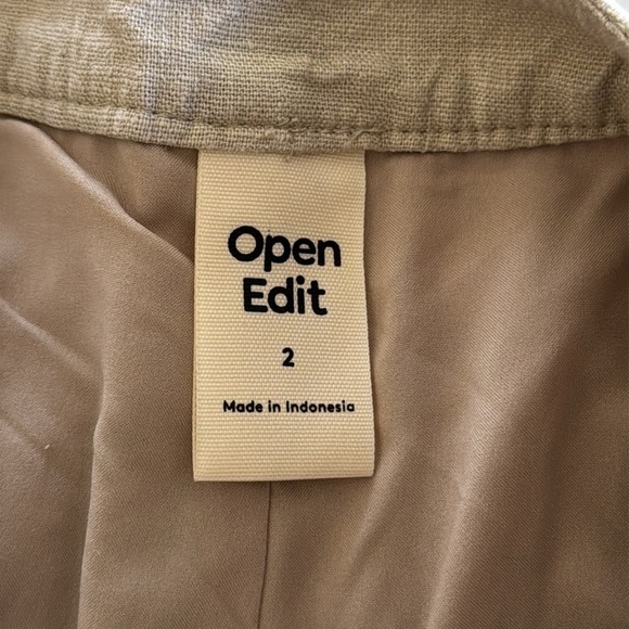 Open Edit Linen Pleated Shorts Size 2 - Picture 3 of 10